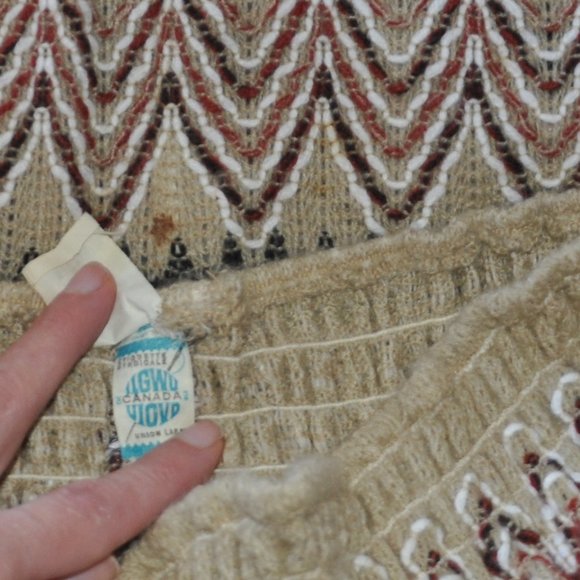 Vtg 70s Neutral Black Zig-Zag Woven Boho Hippie Maxi Pillar Skirt Ruched S-M - Picture 6 of 6